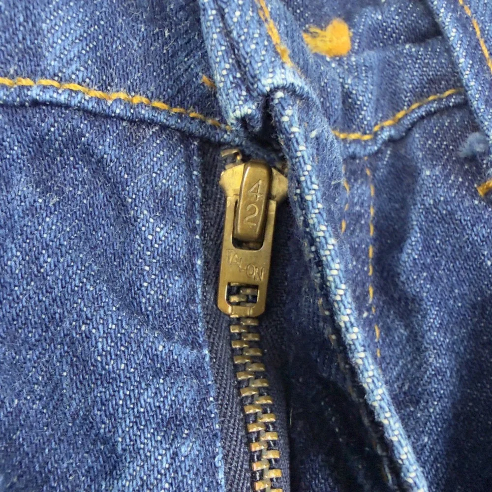 Vtg Levi's 646 Orange Tab Big E Dark Denim Flare Jeans 30x28.5 Talon 42 60s 70s